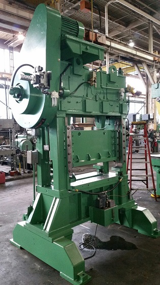 32 Ton, Perkins, Model 32T, 1-3/4 Str, 3 Adj, 9-3/4 Shut Height, 2-1/2 x20 x36 Bolster, 100-300 SPM, Air Clutch, Recirc Lube