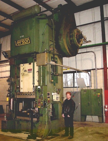 500 Ton, Verson, Model S1-500-48-48T, 8 Stroke, 6 Adj, 38 SH, 48 x 48 Bed, T-slots, 20-60 SPM, Air Clutch, Recirc Lube