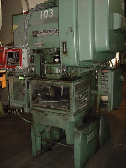 45Ton, Bliss, C-45 Bliss 2 Stroke 3 adj. 12-3/4 shut Height to bed Air Clutch and Brake