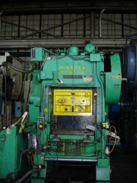 60 Ton, Minster, P2-60-36, 2 Stroke, 3 Slide Adj, 17.5 SH, 36 x 25 Bed